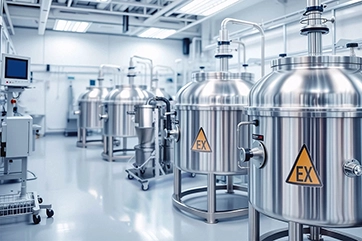 Rustfri stålbeholdere med EX-m&aelig;rkning i pharmaproduktion